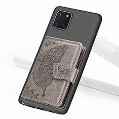 Funda Silicona Carcasa Ultrafina Goma con Magnetico S09D para Samsung Galaxy Note 10 Lite Gris