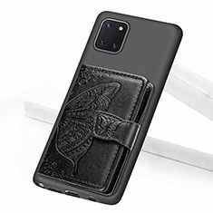 Funda Silicona Carcasa Ultrafina Goma con Magnetico S09D para Samsung Galaxy Note 10 Lite Negro