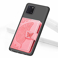 Funda Silicona Carcasa Ultrafina Goma con Magnetico S09D para Samsung Galaxy Note 10 Lite Oro Rosa