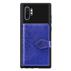 Funda Silicona Carcasa Ultrafina Goma con Magnetico S09D para Samsung Galaxy Note 10 Plus 5G Azul