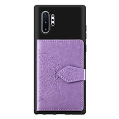 Funda Silicona Carcasa Ultrafina Goma con Magnetico S09D para Samsung Galaxy Note 10 Plus 5G Morado
