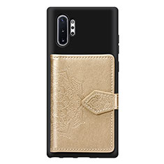 Funda Silicona Carcasa Ultrafina Goma con Magnetico S09D para Samsung Galaxy Note 10 Plus 5G Oro