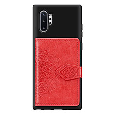 Funda Silicona Carcasa Ultrafina Goma con Magnetico S09D para Samsung Galaxy Note 10 Plus 5G Rojo