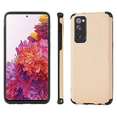 Funda Silicona Carcasa Ultrafina Goma con Magnetico S09D para Samsung Galaxy S20 FE 5G Oro