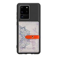Funda Silicona Carcasa Ultrafina Goma con Magnetico S09D para Samsung Galaxy S20 Ultra 5G Morado