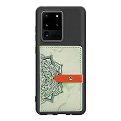 Funda Silicona Carcasa Ultrafina Goma con Magnetico S09D para Samsung Galaxy S20 Ultra 5G Verde
