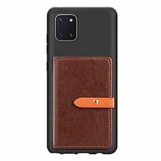 Funda Silicona Carcasa Ultrafina Goma con Magnetico S10D para Samsung Galaxy A81 Marron