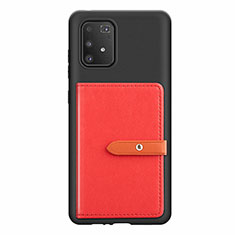 Funda Silicona Carcasa Ultrafina Goma con Magnetico S10D para Samsung Galaxy A91 Rojo