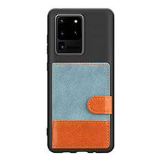 Funda Silicona Carcasa Ultrafina Goma con Magnetico S10D para Samsung Galaxy S20 Ultra 5G Azul