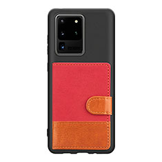 Funda Silicona Carcasa Ultrafina Goma con Magnetico S10D para Samsung Galaxy S20 Ultra 5G Rojo