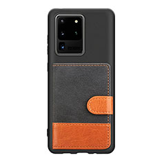 Funda Silicona Carcasa Ultrafina Goma con Magnetico S10D para Samsung Galaxy S20 Ultra Negro