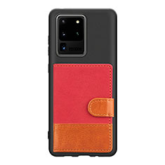 Funda Silicona Carcasa Ultrafina Goma con Magnetico S10D para Samsung Galaxy S20 Ultra Rojo