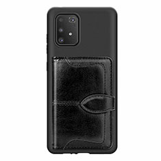Funda Silicona Carcasa Ultrafina Goma con Magnetico S11D para Samsung Galaxy A91 Negro