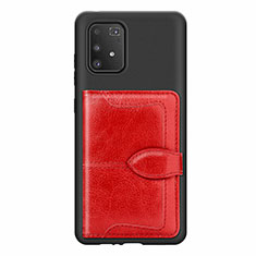 Funda Silicona Carcasa Ultrafina Goma con Magnetico S11D para Samsung Galaxy A91 Rojo