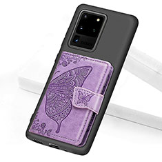 Funda Silicona Carcasa Ultrafina Goma con Magnetico S11D para Samsung Galaxy S20 Ultra Morado