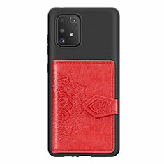 Funda Silicona Carcasa Ultrafina Goma con Magnetico S12D para Samsung Galaxy A91 Rojo