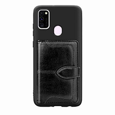 Funda Silicona Carcasa Ultrafina Goma con Magnetico S12D para Samsung Galaxy M21 Negro