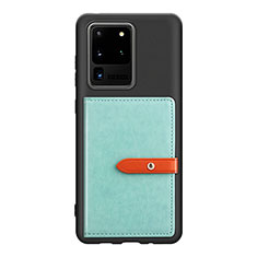 Funda Silicona Carcasa Ultrafina Goma con Magnetico S12D para Samsung Galaxy S20 Ultra 5G Azul Claro