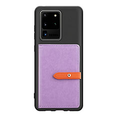 Funda Silicona Carcasa Ultrafina Goma con Magnetico S12D para Samsung Galaxy S20 Ultra 5G Morado