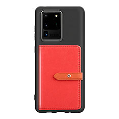 Funda Silicona Carcasa Ultrafina Goma con Magnetico S12D para Samsung Galaxy S20 Ultra 5G Rojo