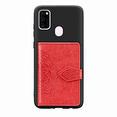 Funda Silicona Carcasa Ultrafina Goma con Magnetico S13D para Samsung Galaxy M21 Rojo