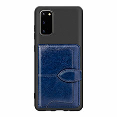 Funda Silicona Carcasa Ultrafina Goma con Magnetico S13D para Samsung Galaxy S20 5G Azul