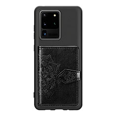 Funda Silicona Carcasa Ultrafina Goma con Magnetico S13D para Samsung Galaxy S20 Ultra 5G Negro