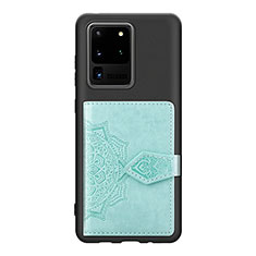Funda Silicona Carcasa Ultrafina Goma con Magnetico S13D para Samsung Galaxy S20 Ultra Azul Claro