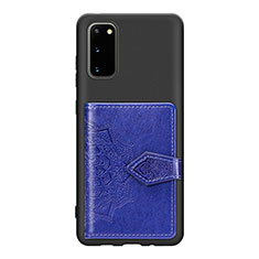 Funda Silicona Carcasa Ultrafina Goma con Magnetico S14D para Samsung Galaxy S20 5G Azul