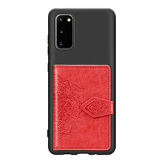 Funda Silicona Carcasa Ultrafina Goma con Magnetico S14D para Samsung Galaxy S20 5G Rojo