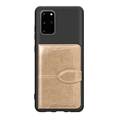 Funda Silicona Carcasa Ultrafina Goma con Magnetico S14D para Samsung Galaxy S20 Plus 5G Oro