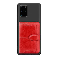 Funda Silicona Carcasa Ultrafina Goma con Magnetico S14D para Samsung Galaxy S20 Plus 5G Rojo