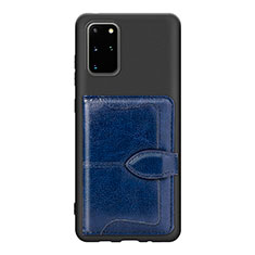 Funda Silicona Carcasa Ultrafina Goma con Magnetico S14D para Samsung Galaxy S20 Plus Azul