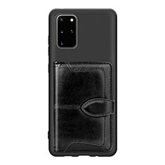 Funda Silicona Carcasa Ultrafina Goma con Magnetico S14D para Samsung Galaxy S20 Plus Negro