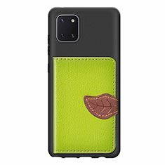 Funda Silicona Carcasa Ultrafina Goma con Magnetico S15D para Samsung Galaxy A81 Verde