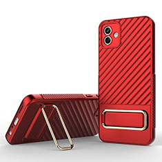 Funda Silicona Carcasa Ultrafina Goma con Soporte KC1 para Samsung Galaxy M04 Rojo