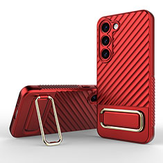 Funda Silicona Carcasa Ultrafina Goma con Soporte KC1 para Samsung Galaxy S22 5G Rojo