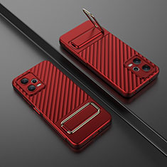 Funda Silicona Carcasa Ultrafina Goma con Soporte KC1 para Xiaomi Poco X5 5G Rojo
