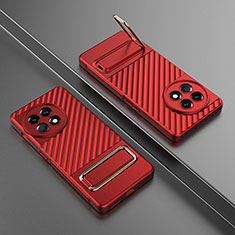 Funda Silicona Carcasa Ultrafina Goma con Soporte KC3 para OnePlus Ace 2 Pro 5G Rojo