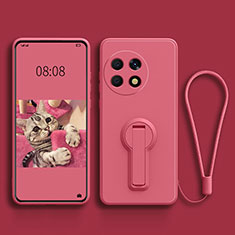 Funda Silicona Carcasa Ultrafina Goma con Soporte para OnePlus 11 5G Rosa Roja