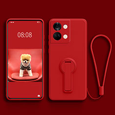 Funda Silicona Carcasa Ultrafina Goma con Soporte para OnePlus Ace 2V 5G Rojo