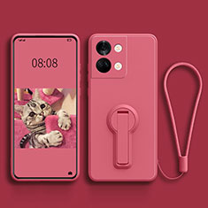 Funda Silicona Carcasa Ultrafina Goma con Soporte para OnePlus Ace 2V 5G Rosa Roja