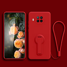 Funda Silicona Carcasa Ultrafina Goma con Soporte para Xiaomi Mi 10i 5G Rojo