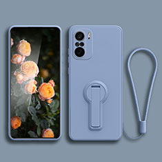 Funda Silicona Carcasa Ultrafina Goma con Soporte para Xiaomi Mi 11X Pro 5G Gris Lavanda