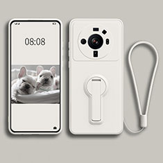 Funda Silicona Carcasa Ultrafina Goma con Soporte para Xiaomi Mi 12S Ultra 5G Blanco