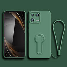 Funda Silicona Carcasa Ultrafina Goma con Soporte para Xiaomi Mi 13 5G Verde Noche