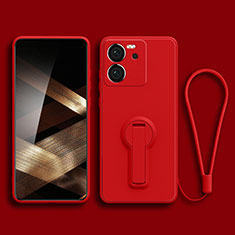Funda Silicona Carcasa Ultrafina Goma con Soporte para Xiaomi Mi 13T 5G Rojo