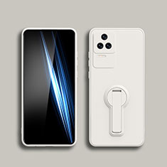 Funda Silicona Carcasa Ultrafina Goma con Soporte para Xiaomi Poco F4 5G Blanco