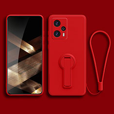 Funda Silicona Carcasa Ultrafina Goma con Soporte para Xiaomi Poco F5 5G Rojo