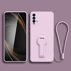 Funda Silicona Carcasa Ultrafina Goma con Soporte para Xiaomi Redmi 9T 4G Purpura Claro